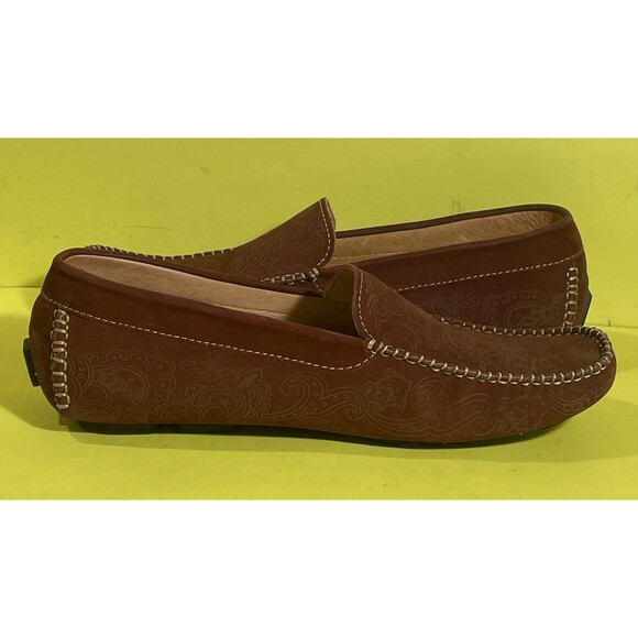 Robert Graham Burgundy Suede Paisley Print Drivers size 11.5 - Picture 7 of 9